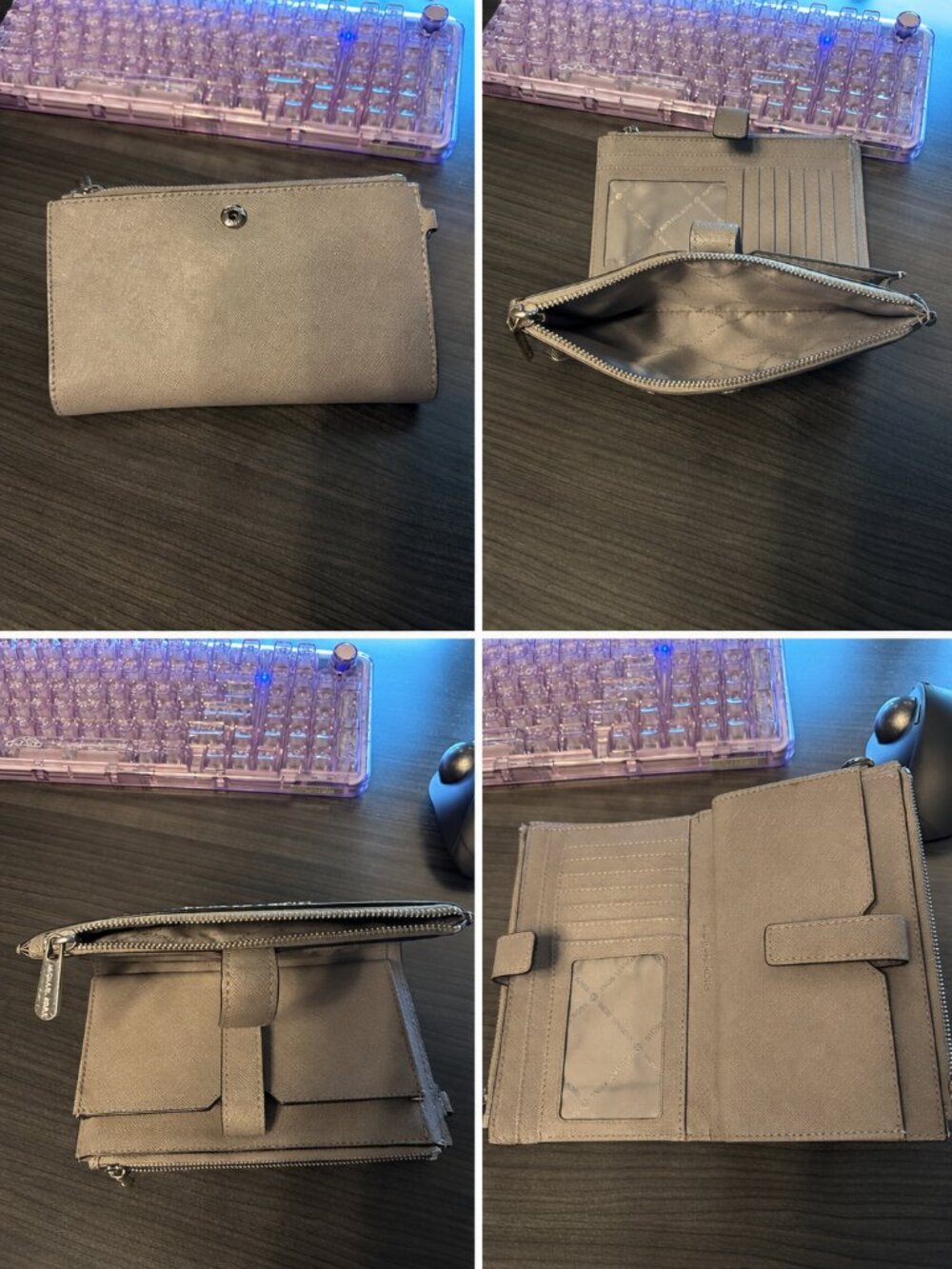 Michael Kors Saffiano Leather Wallet Gray